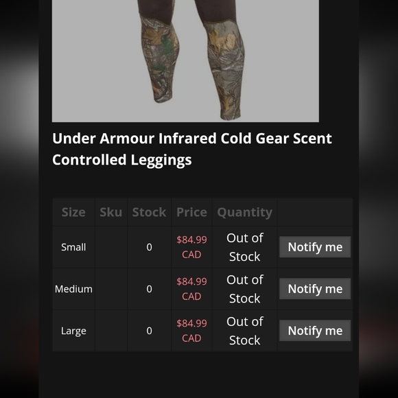 Under Armour Infrared Cold Gear Scent Controlled Leggings Medium Like New - Picture 10 of 11